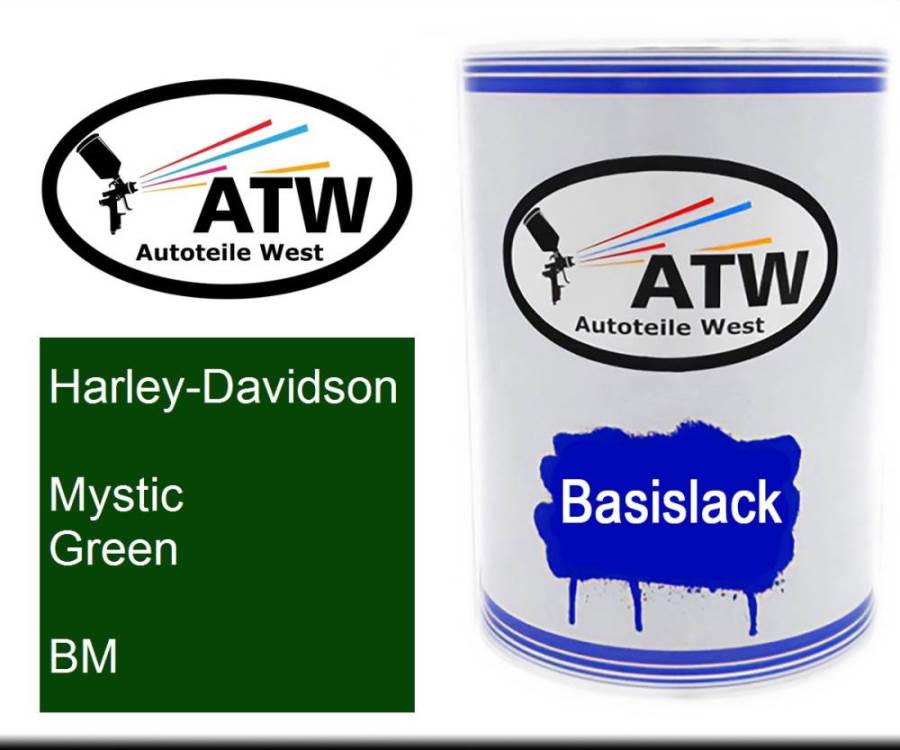 Harley-Davidson, Mystic Green, BM: 500ml Lackdose, von ATW Autoteile West.